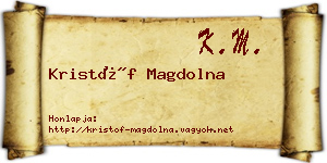 Kristóf Magdolna névjegykártya