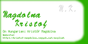 magdolna kristof business card